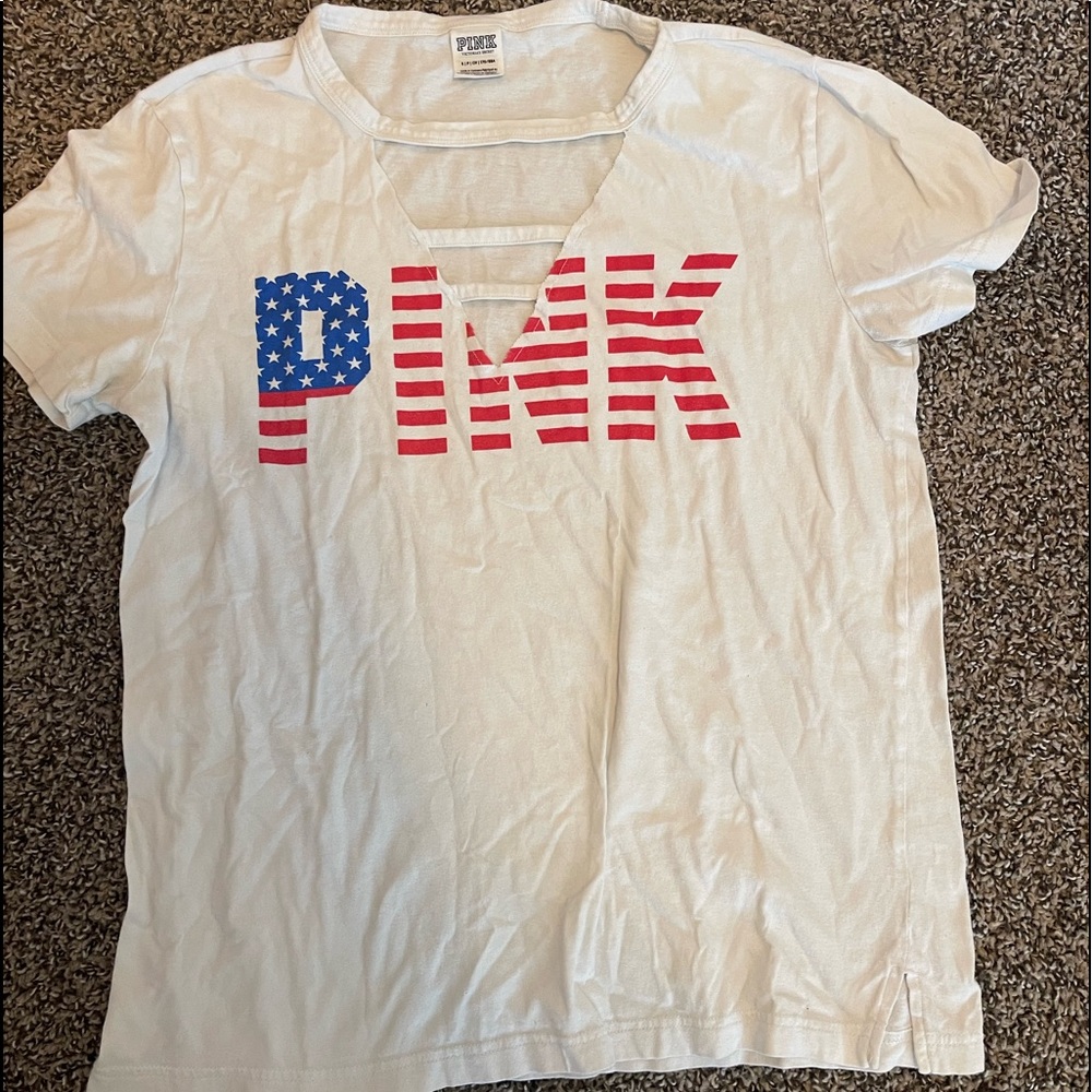 PINK American flag tshirt